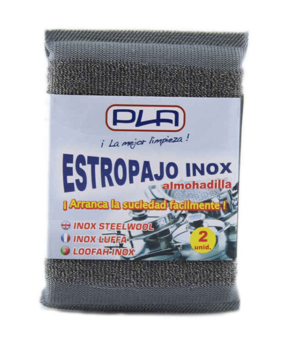 ESTROPAJO ALMOHADILLA INOX PLA 2 UND.