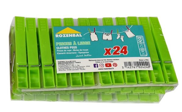 PINZAS PLASTICO ROPA 24 unds - Imagen 2