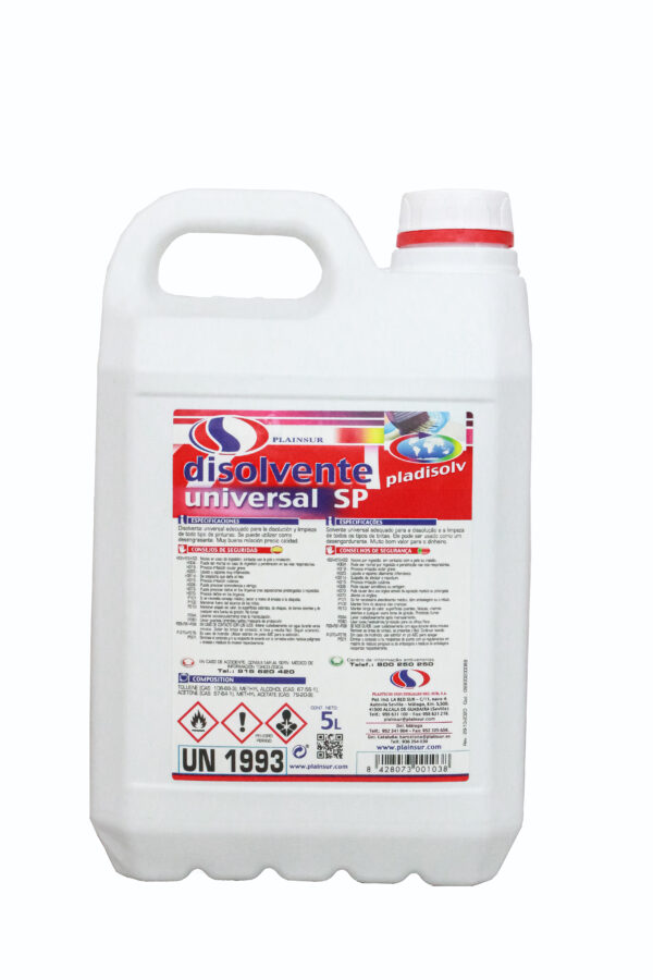 PLADISOLV DISOLVENTE UNIVERSAL SP ENV. 5 L.