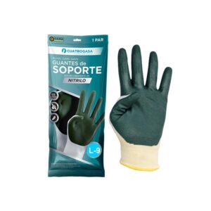 GUANTE NITRILO NYLON L PAQ.12U CAJAS 120UN