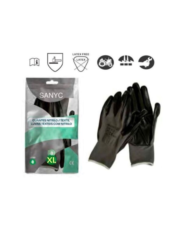 GUANTE NITRILO NYLON XL PAQ.12U CAJAS 120UN