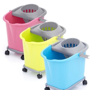 CUBO RECT. 16lts + ESCURRIDOR C/RUEDAS