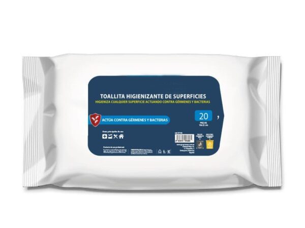 TOALLITA HIGIENIZANTE DE SUPERFICIES 20 UNDS