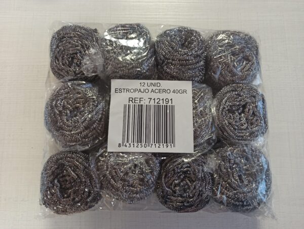 ESTROPAJO ACERO INOX 40grs PACK-12 unds - Imagen 3