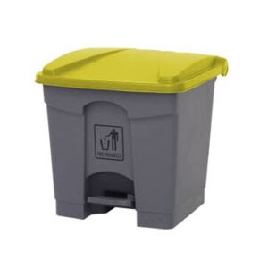 PAPELERA PEDAL 30 lts CON TAPA AMARILLA