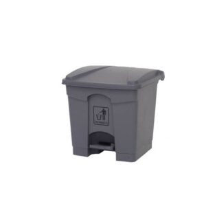 PAPELERA PEDAL 30 lts CON TAPA GRIS