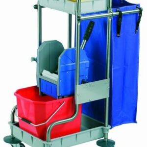 CARRO LIMPIEZA ACERO INOX, COMPLETO