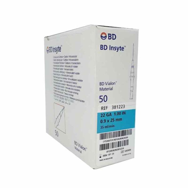 CATETER BD INTRAVENOSO ABBOCATH AZUL 22 G 0.9x25mm C-50 unds