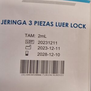 JERINGA 3 CUERPOS LUER-LOCK CONCENTRICA 2ML UNIDIX CON EMBOLO  100UNDS