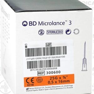 AGUJA BD 0.5MMX16MM 25G - 5/8 NARANJA -CJ-100 UNDS