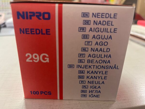 AGUJA NIPRO HIPOD. 0.3MMX13 MM 29G 1/2 CJ-100 UNDS