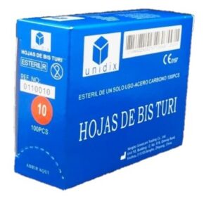 HOJA DE BISTURÍ ESTÉRIL "UNIDIX" Nº 24 - CAJA DE 100 UNDS