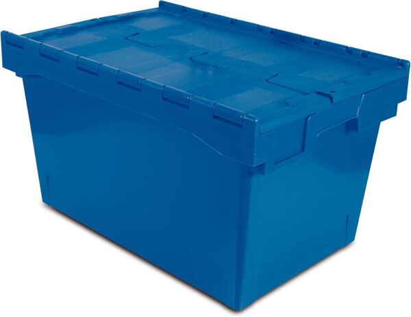 CAJA DE PLASTICO APILABLE Y ENCAJABLE CON TAPA INTEGRADA  600x400x440 mm
