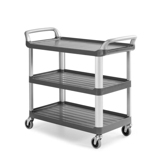 CARRO SHELF 3700E GRIS 3 EST. C/RUEDAS 100ø