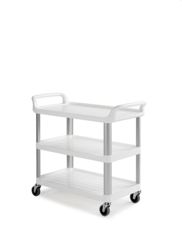 CARRO SHELF 3700WT BLANCO 3 EST. C/RUEDAS 125ø