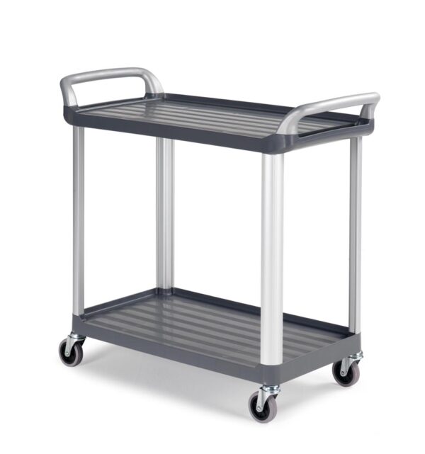 CARRO SHELF 3730E 2 EST. GRIS C/RUEDAS 100ø