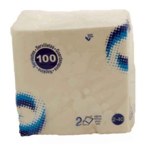 SERVILLETA 40X40 2C BLANCA 24-P 100 HOJAS.