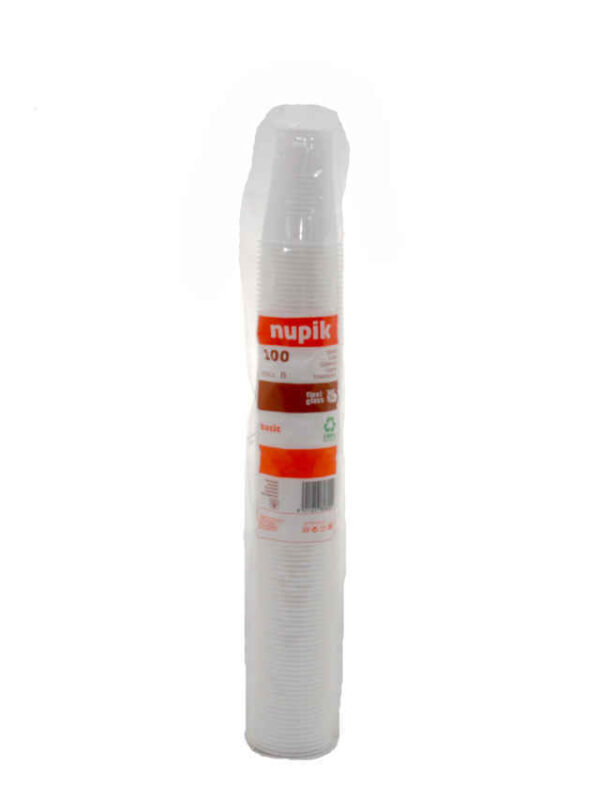VASO PLASTICO 220 BLANCO NUPIK P-100 C-20 - Imagen 2