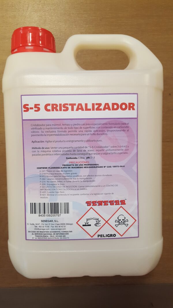 S5 CRISTALIZADOR 6 KG. SENEGAR MANTEN.