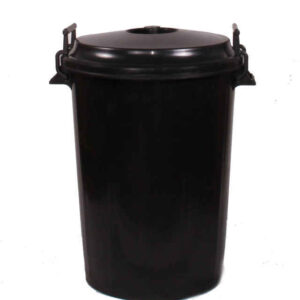CUBO BASURA CON TAPA NEGRO 100 lts.