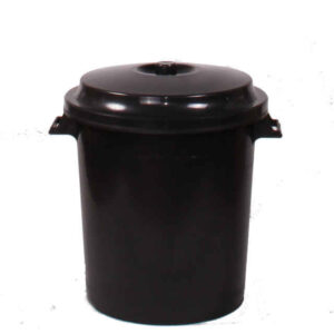 CUBO BASURA CON TAPA NEGRO 50 lts.
