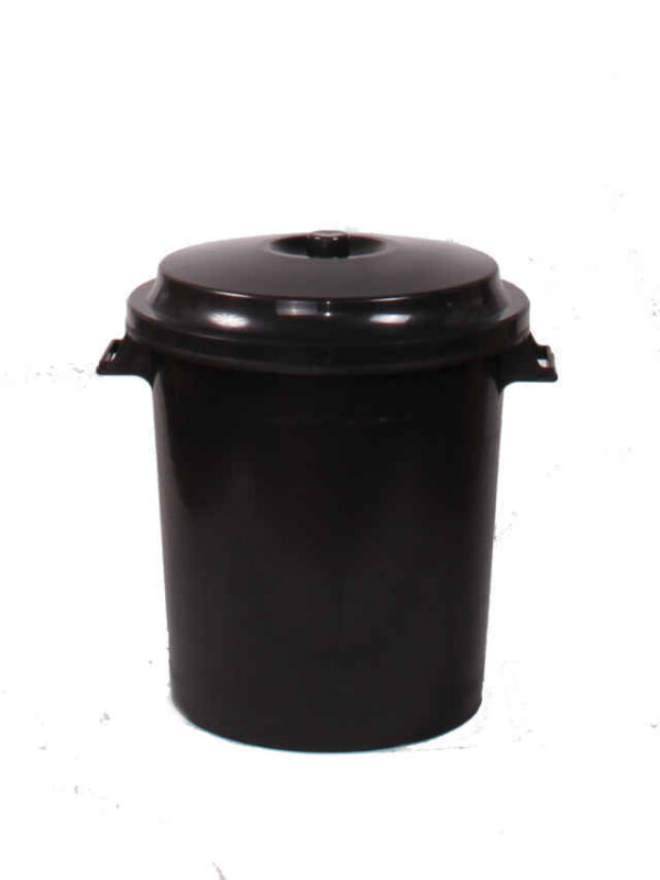 CUBO BASURA CON TAPA NEGRO 50 lts.
