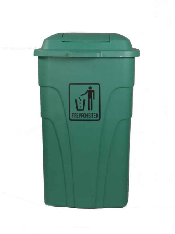 CONTENEDOR BASURA 120 LT. VERDE C/PEDAL, RUEDAS Y DOBLE TAPA