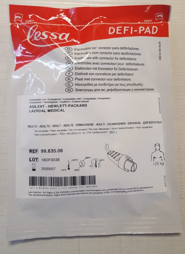 ELECTRODO CON CONECTOR PARA DESFIB. PAD.DESF.AGLT.