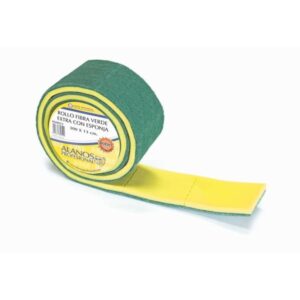 ROLLO ESTROPAJO FIBRA VERDE EXTRA CON ESPONJA