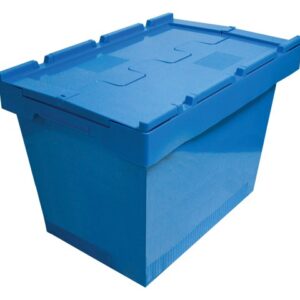 CAJA PLASTICO MULTIUSO 600x400x440 AZUL CON TAPA