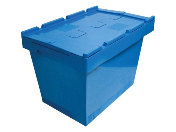 CAJA PLASTICO MULTIUSO 600x400x440 AZUL CON TAPA