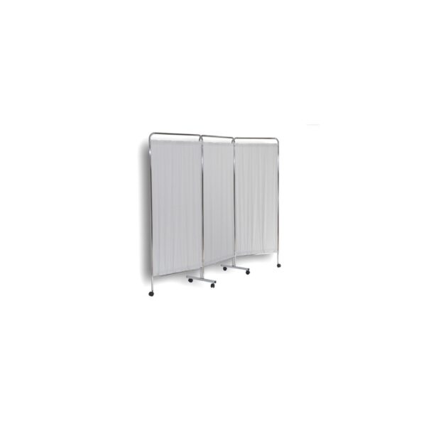 BIOMBO DE TRES CUERPOS EN ACERO INOX.
