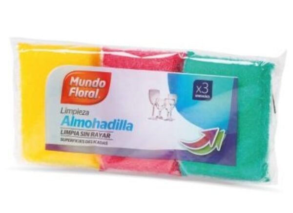 ESTROPAJO ALMOHADILLA MUNDO FLORAL X3