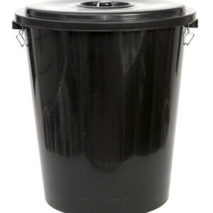 CUBO BASURA CON TAPA NEGRO 100 lts.